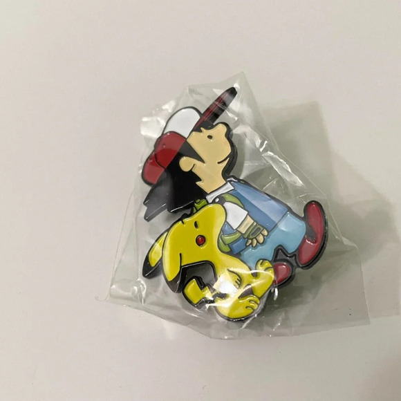 Pokemon Ash Ketchum and Pikachu Enamel Metal Pin Double Rubber Backing - Picture 8 of 9